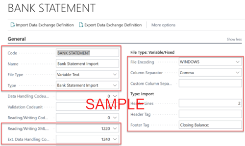 Find Bank Statement Code